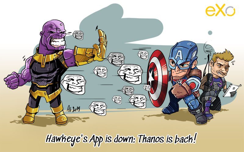 Hawkeye's App is down: Thanos is back